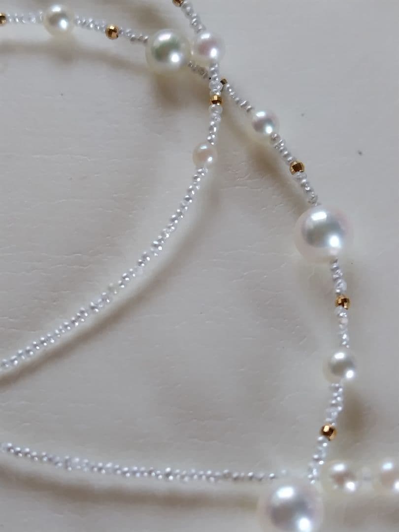 K18 各サイズの、アコヤ真珠と、あこや砂芥子パールの、オメガ風ネックレス