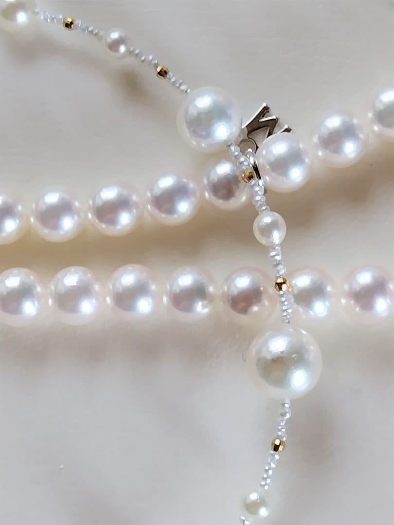 K18 各サイズの、アコヤ真珠と、あこや砂芥子パールの、オメガ風ネックレス