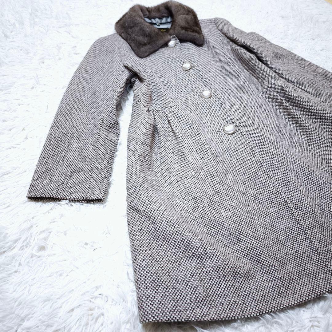 極美品 レリアン Leillian カシミヤ シルク ミンク毛皮 13+ 2XL