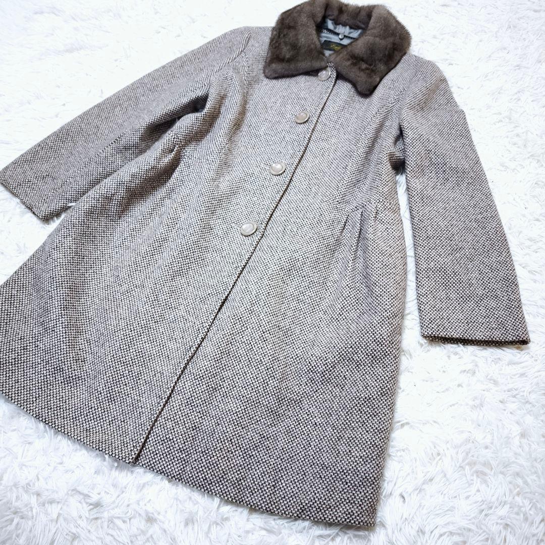 極美品 レリアン Leillian カシミヤ シルク ミンク毛皮 13+ 2XL