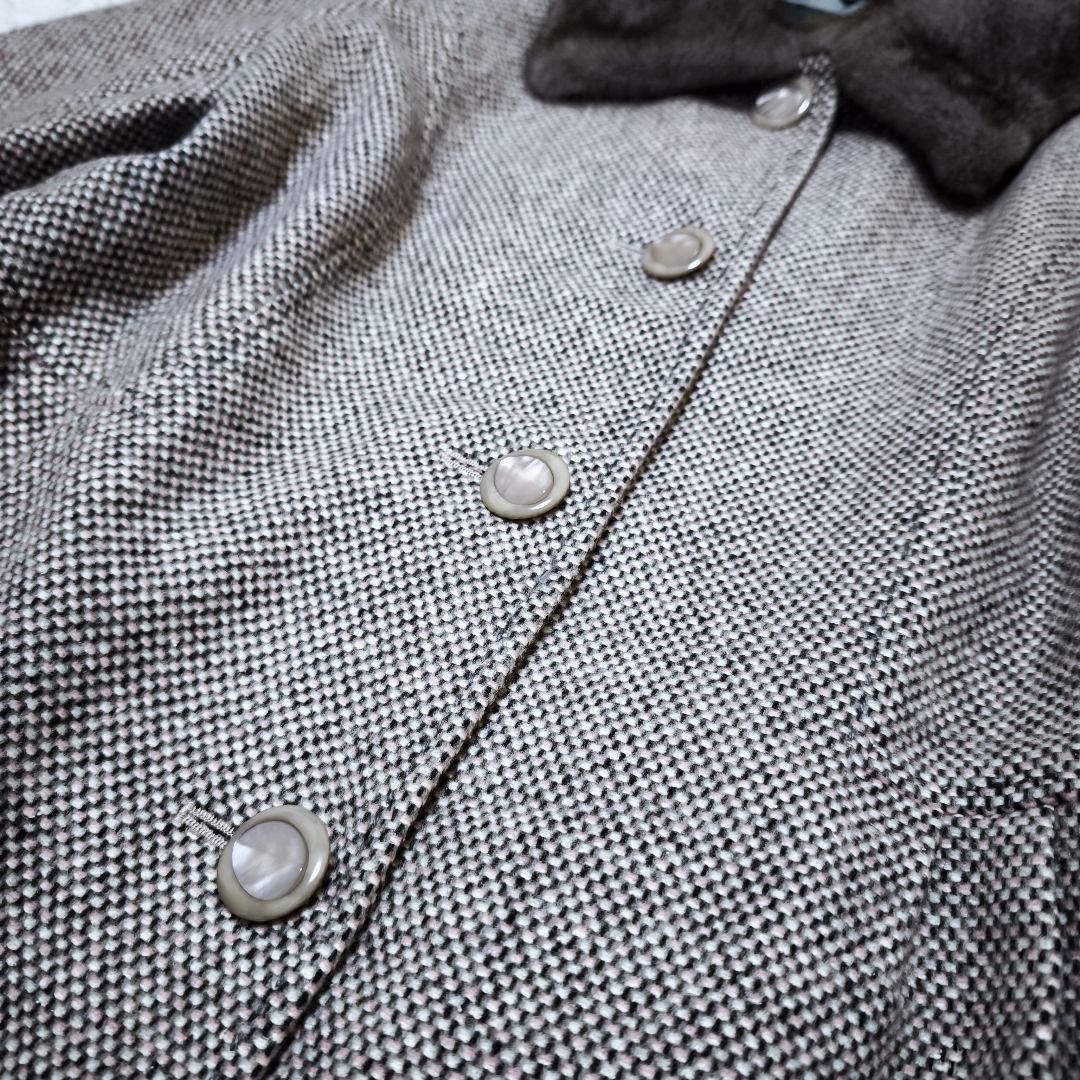 極美品 レリアン Leillian カシミヤ シルク ミンク毛皮 13+ 2XL