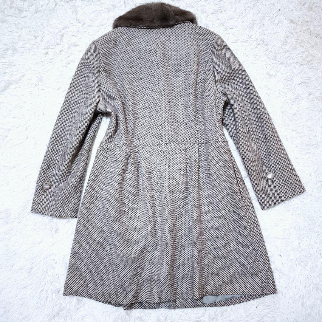 極美品 レリアン Leillian カシミヤ シルク ミンク毛皮 13+ 2XL