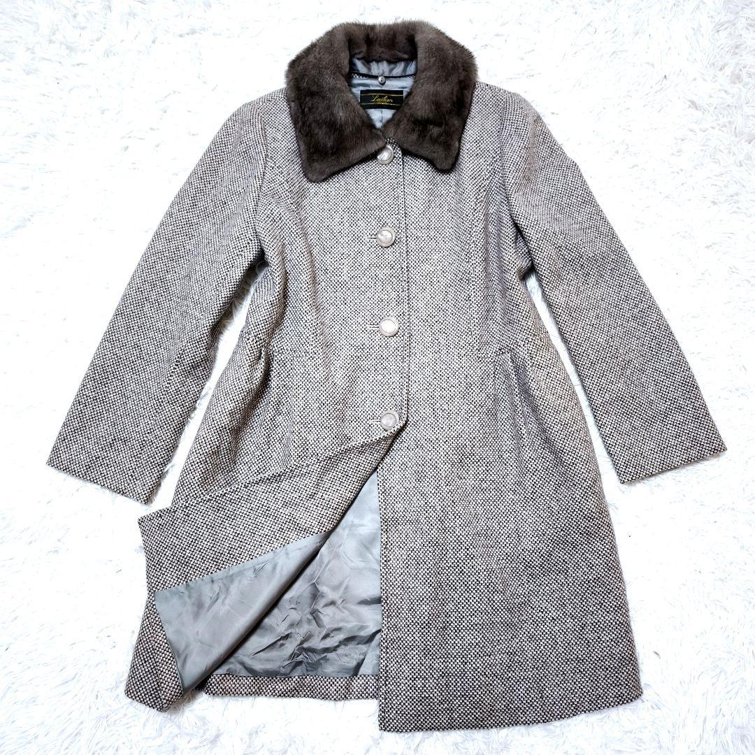 極美品 レリアン Leillian カシミヤ シルク ミンク毛皮 13+ 2XL