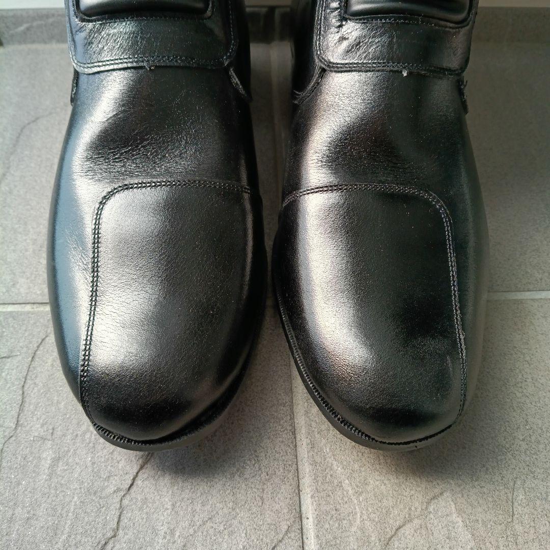 ブラックレザー ジッパーブーツ