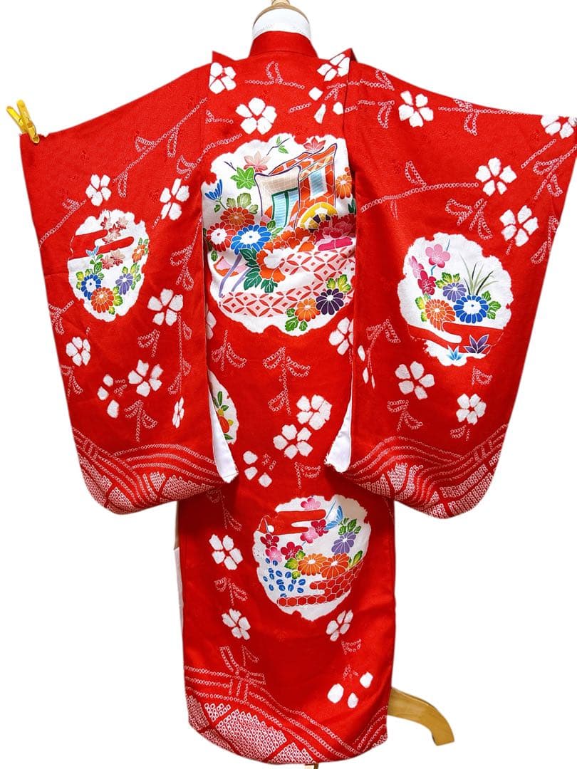 人気の総絞りフルセット♡七五三　3歳　女の子　一式　総絞り被布