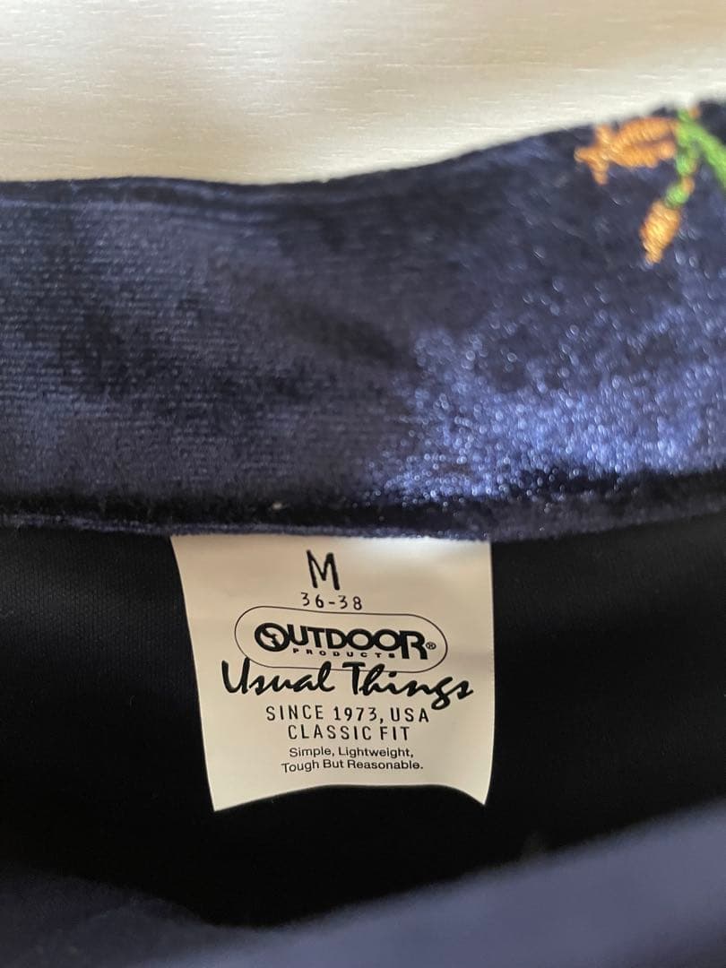 OUTDOOR PRODUCTS 刺繍ベロアフレアパンツ 38サイズ