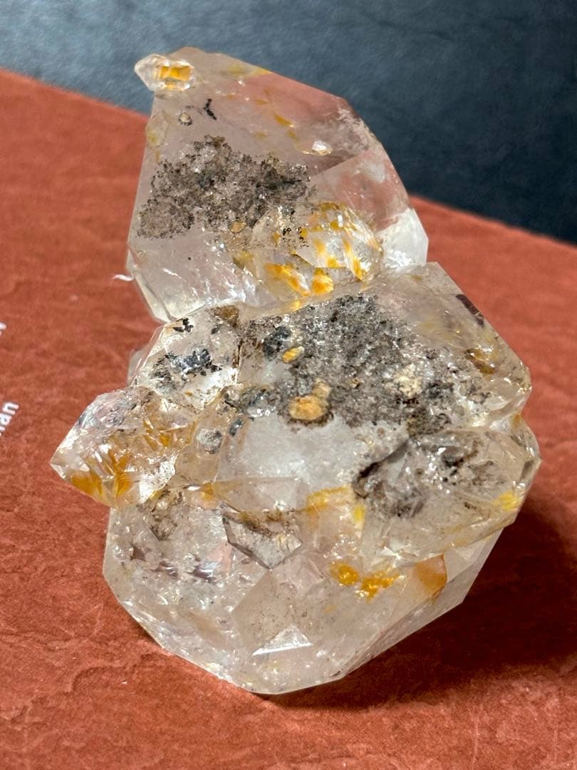 【超希少】大型 ゴールデン ハーキマーダイヤモンド 原石 (ハーキマー産) 水晶