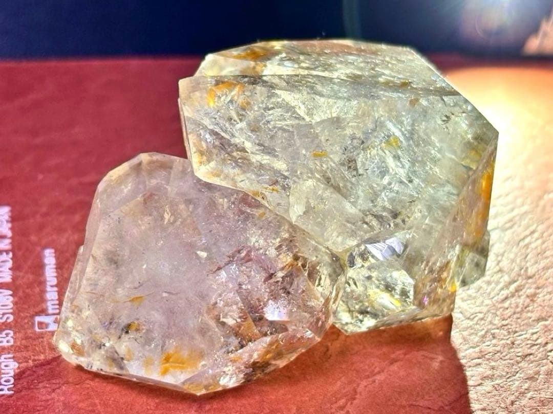 【超希少】大型 ゴールデン ハーキマーダイヤモンド 原石 (ハーキマー産) 水晶