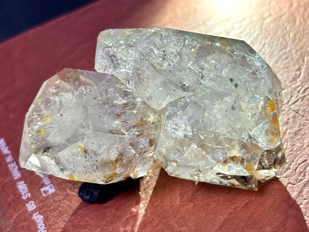 【超希少】大型 ゴールデン ハーキマーダイヤモンド 原石 (ハーキマー産) 水晶