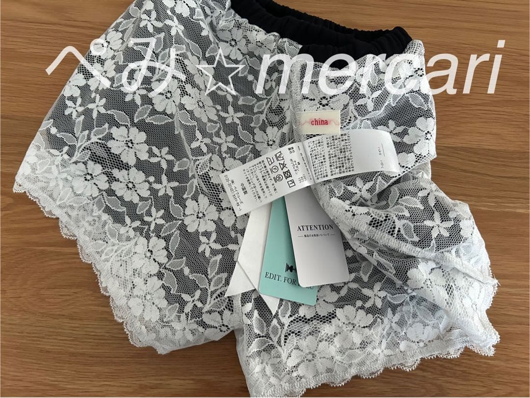 タグ付き　試着のみ　エディットフォールル　ユハンワン　レース　ショートパンツ