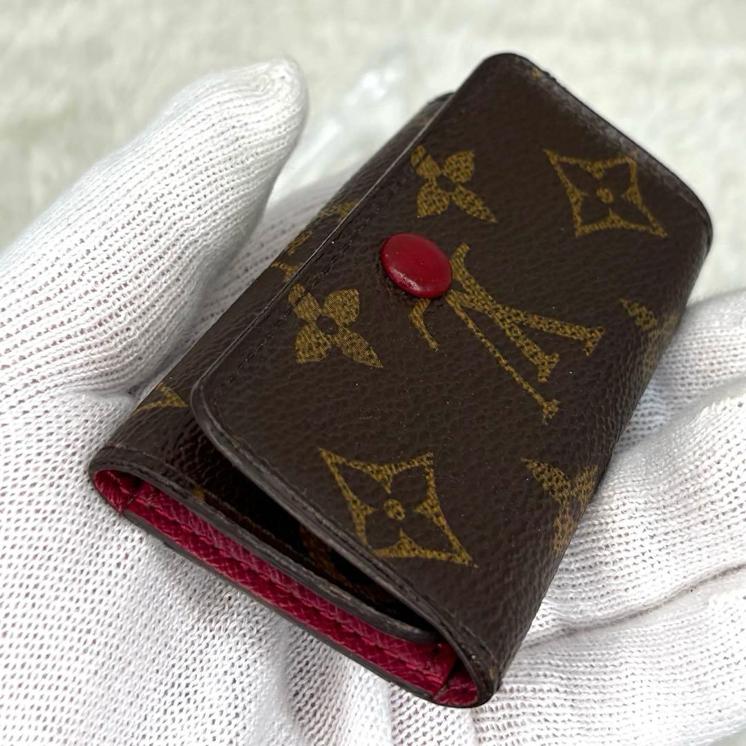 美品 ルイヴィトン ミュルティクレ4 フューシャ モノグラム キーケース