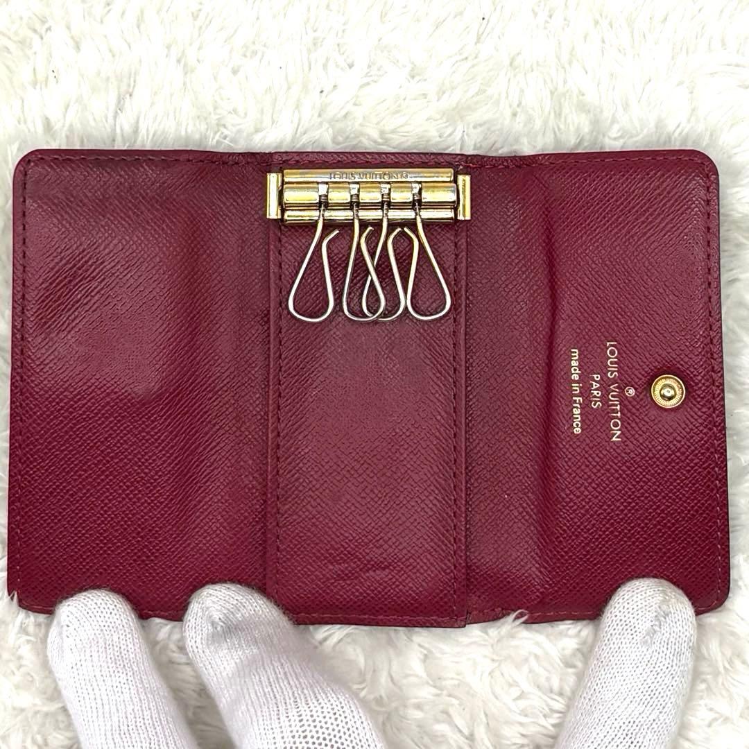 美品 ルイヴィトン ミュルティクレ4 フューシャ モノグラム キーケース