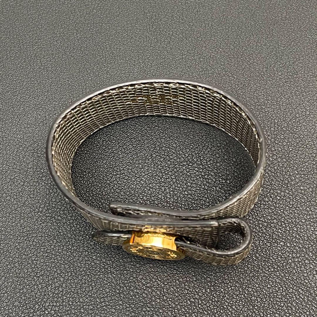 美品 エルメス セリエ リザード レザー バングル ブレスレット ゴールド金具