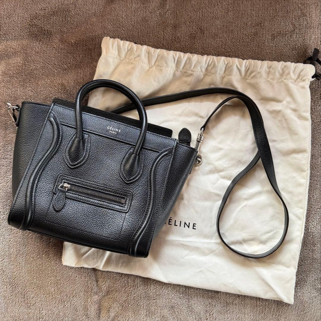 mame CELINE ラゲージナノ ブラック ショルダーバッグ