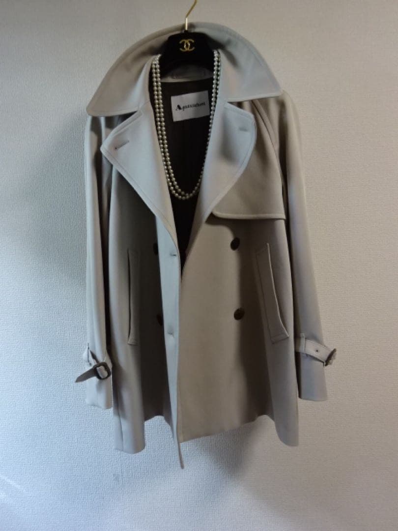 アクアスキュータム　ツイルショートコート　トレンチコート