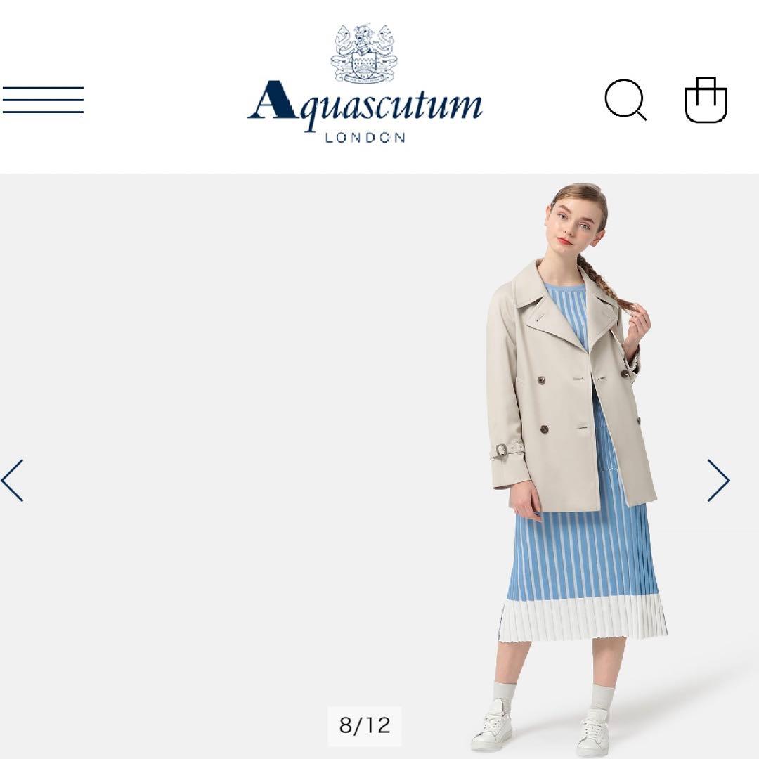 アクアスキュータム　ツイルショートコート　トレンチコート