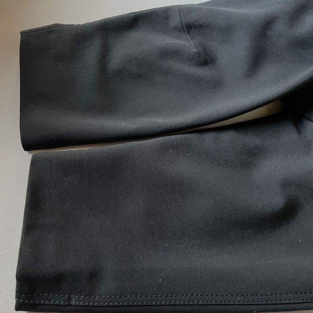 昭和レトロ　オーダーメイド　ステンカラーロングコート　高級ウールギャバ　黒