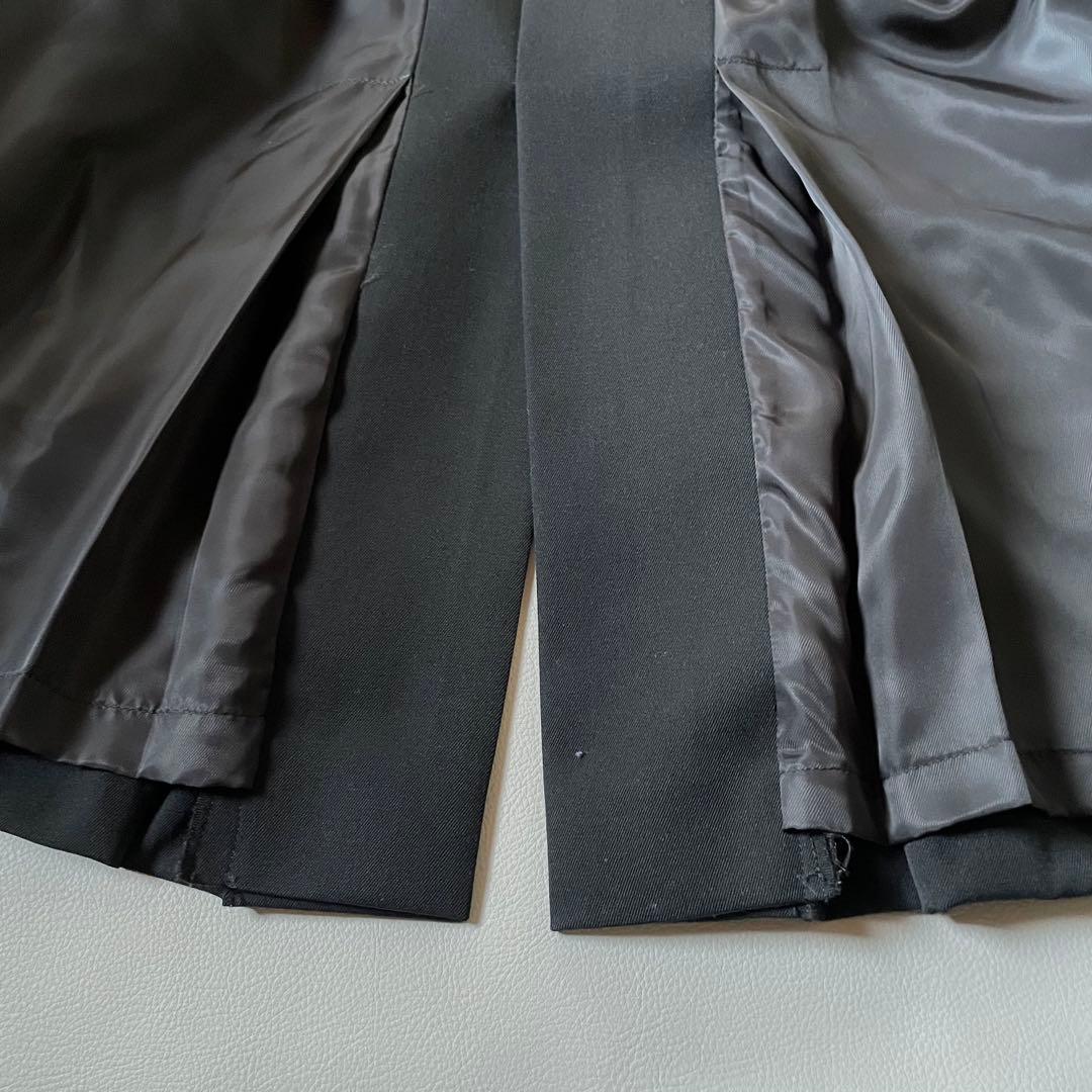 昭和レトロ　オーダーメイド　ステンカラーロングコート　高級ウールギャバ　黒