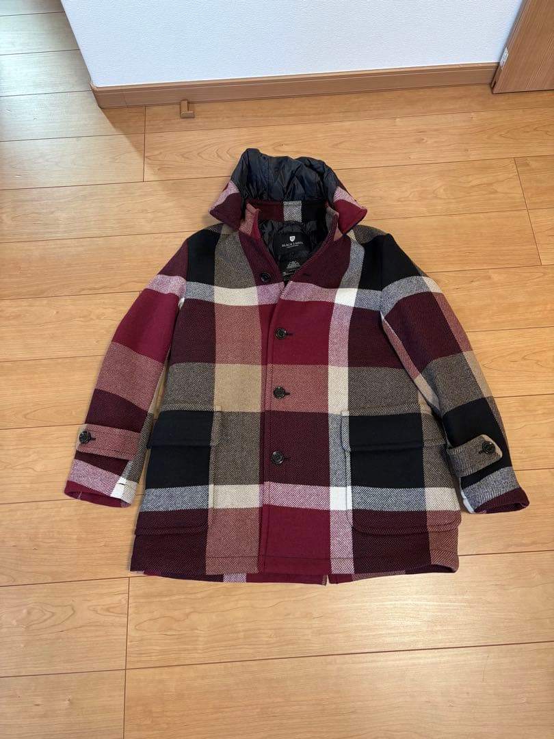 美品★完売品★お洒落BLACK LABEL チェック柄 ダッフルコート定価12万