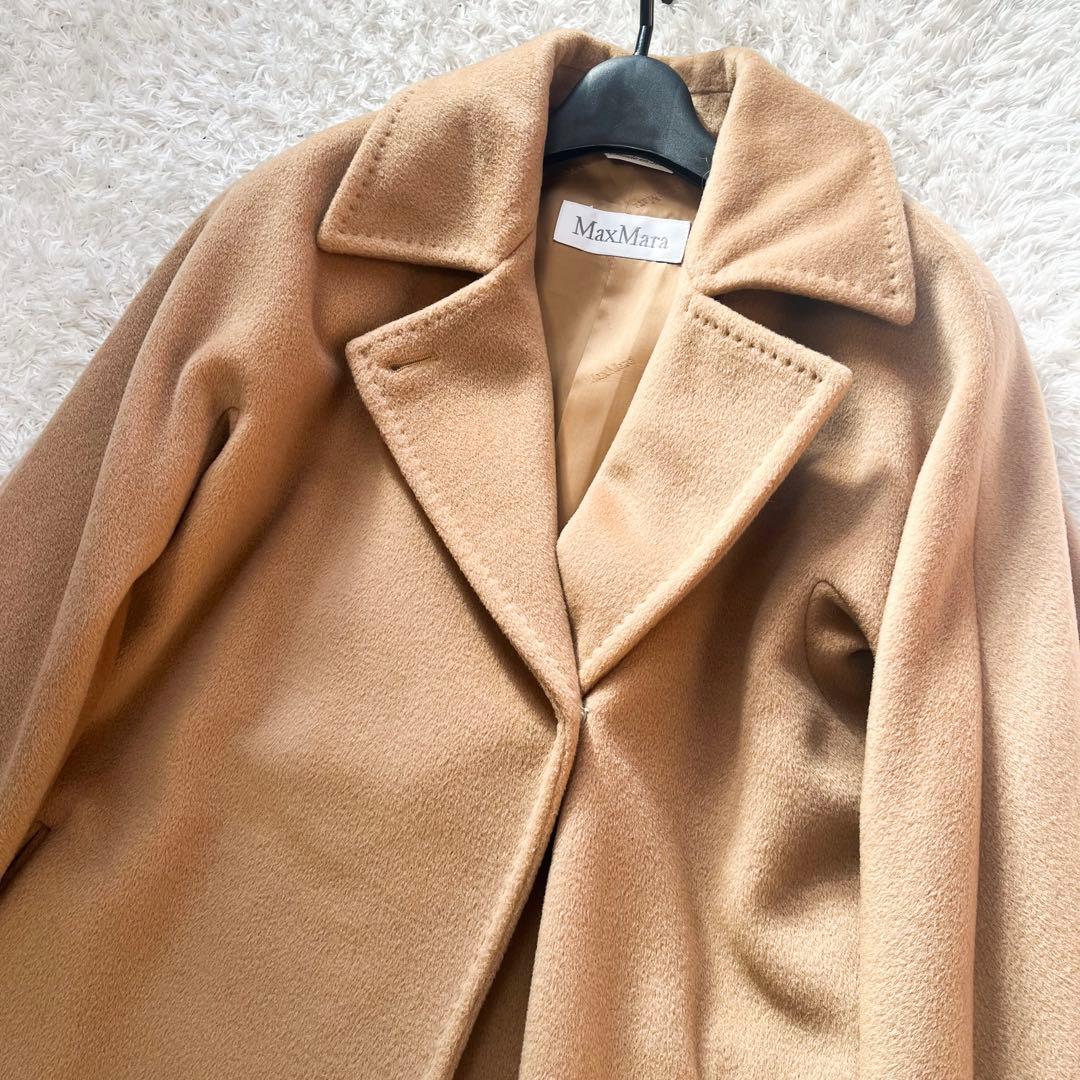 MAXMARA マダムアイコン ロングコート カシミヤ混 襟 キャメル 36