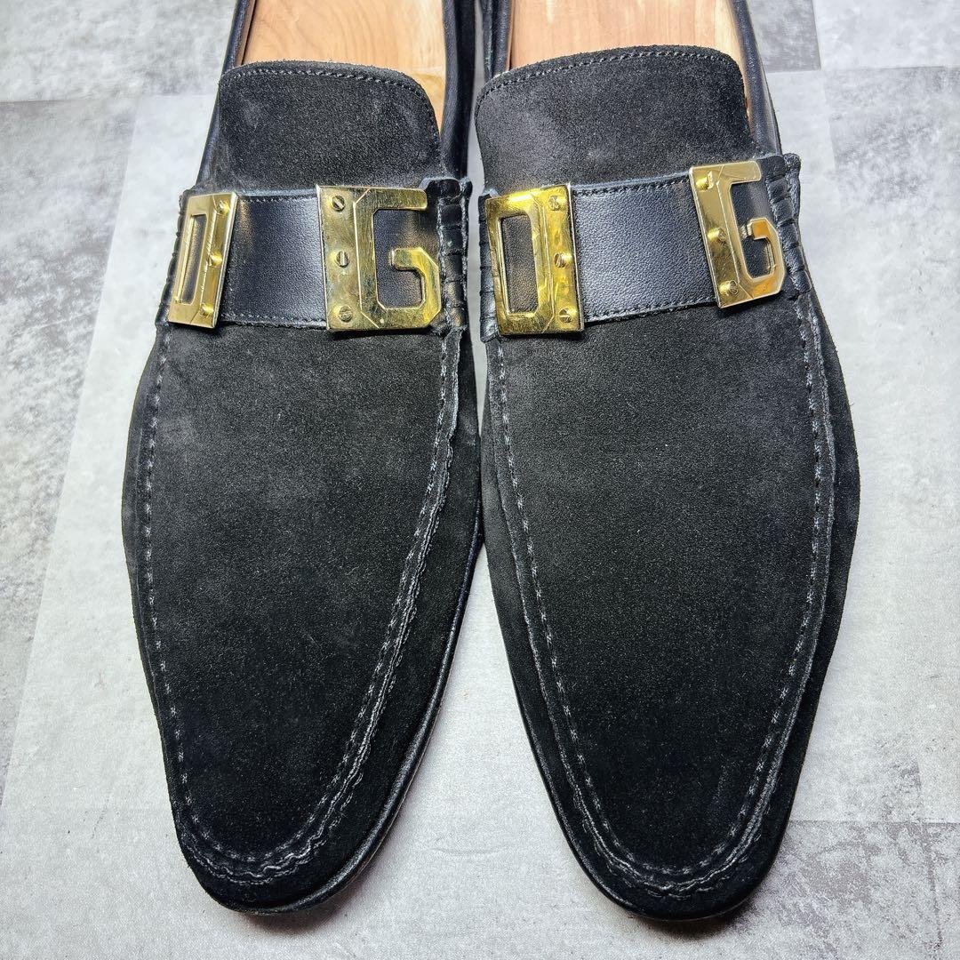 美品 ドルチェ&ガッバーナ ローファー 8 DG バックル ブラック