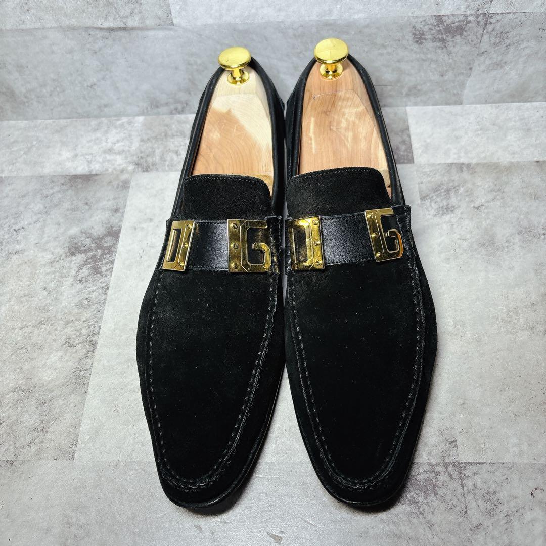 美品 ドルチェ&ガッバーナ ローファー 8 DG バックル ブラック