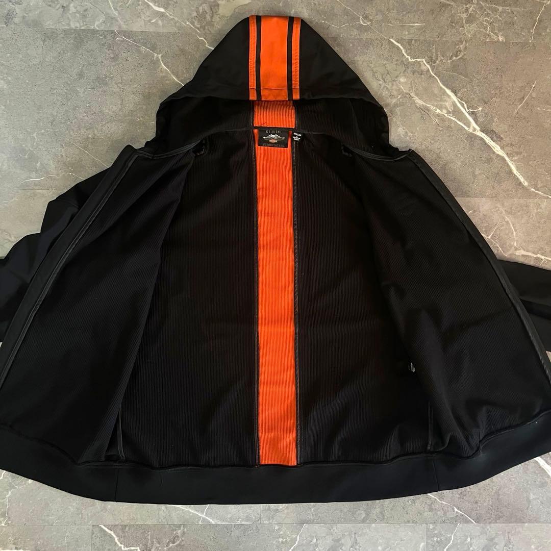 ハーレーダビッドソン バーティカルストライプフーデッドストレッチジャケット　L