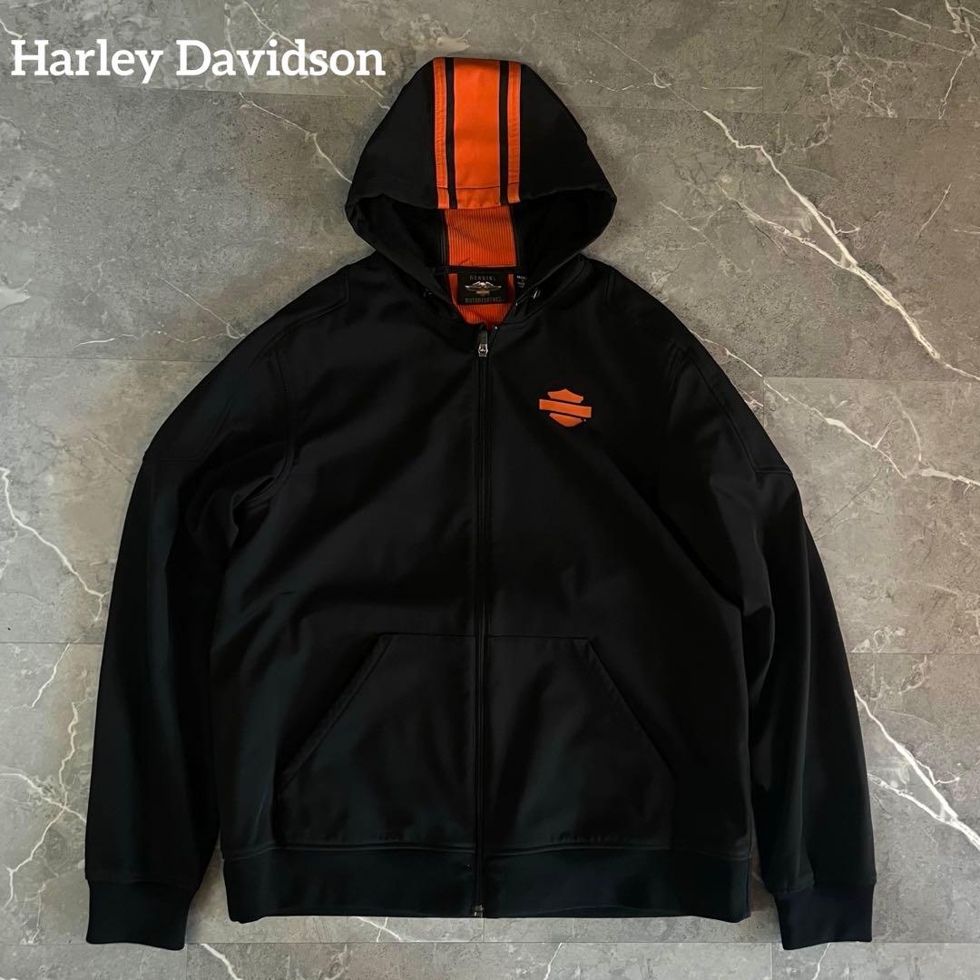 ハーレーダビッドソン バーティカルストライプフーデッドストレッチジャケット　L