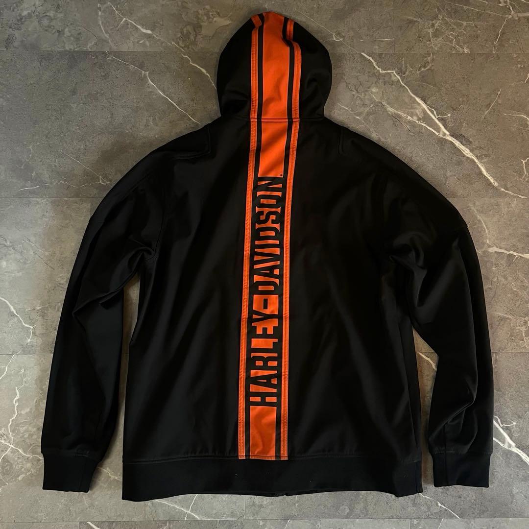 ハーレーダビッドソン バーティカルストライプフーデッドストレッチジャケット　L