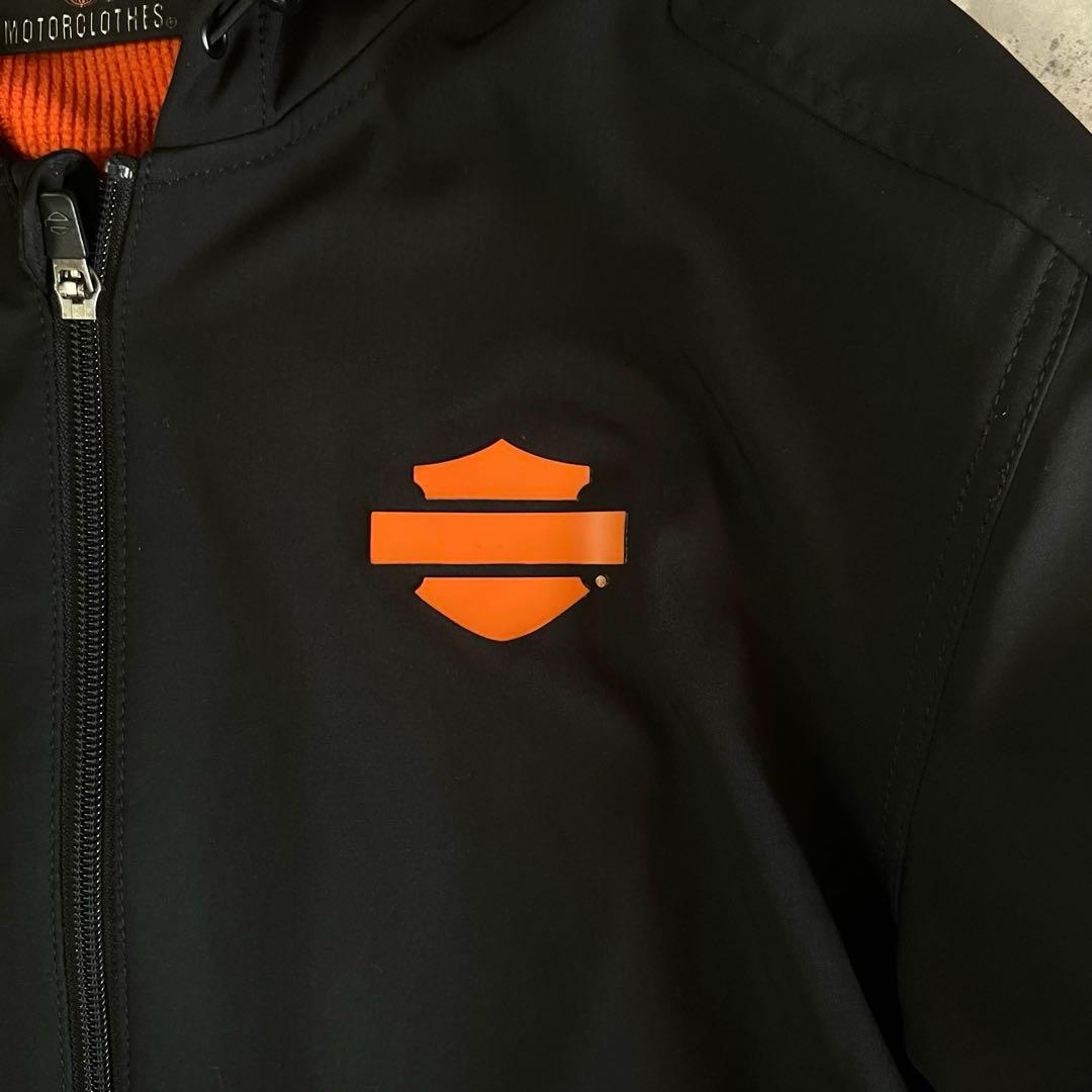 ハーレーダビッドソン バーティカルストライプフーデッドストレッチジャケット　L