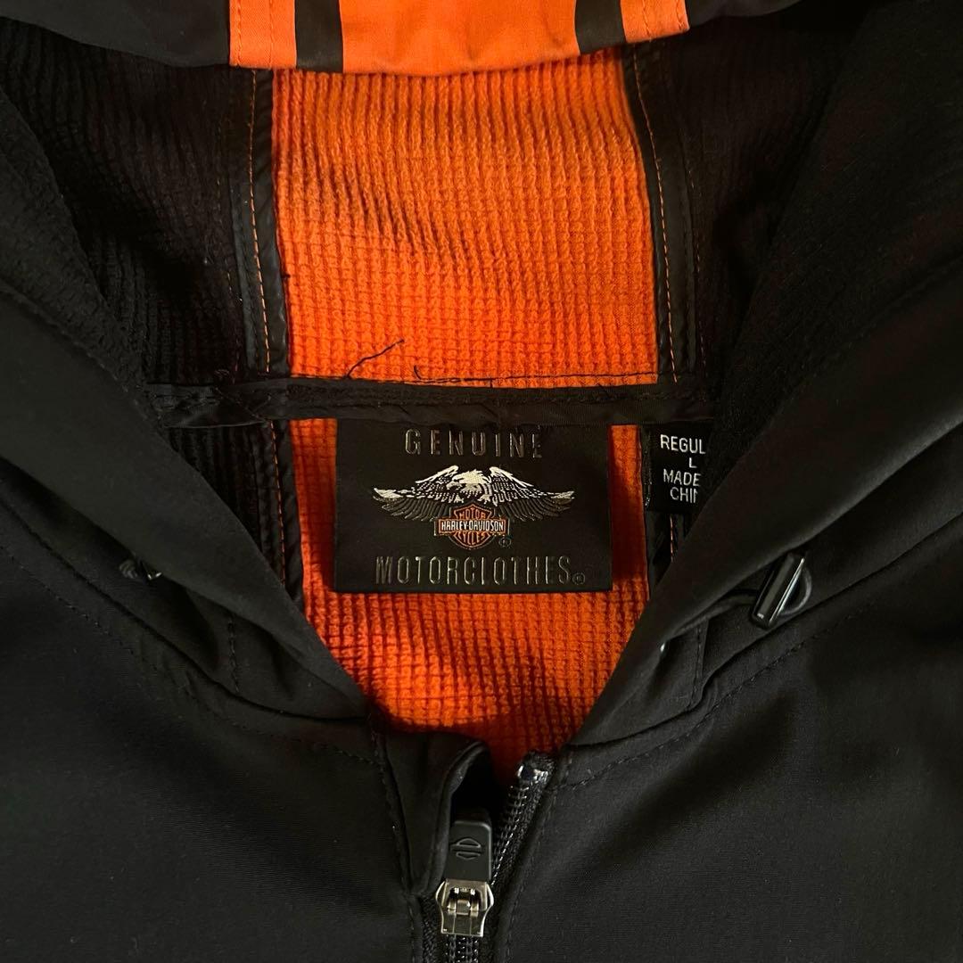 ハーレーダビッドソン バーティカルストライプフーデッドストレッチジャケット　L