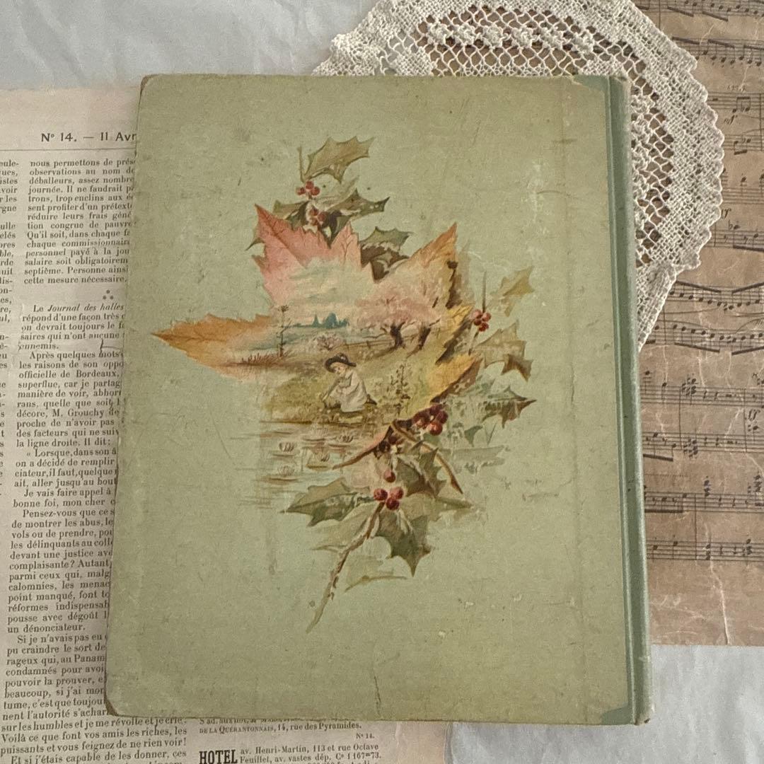 稀少1888年アンティーク美しい挿絵の絵本　洋書　古書ジャンクジャーナル額装にも