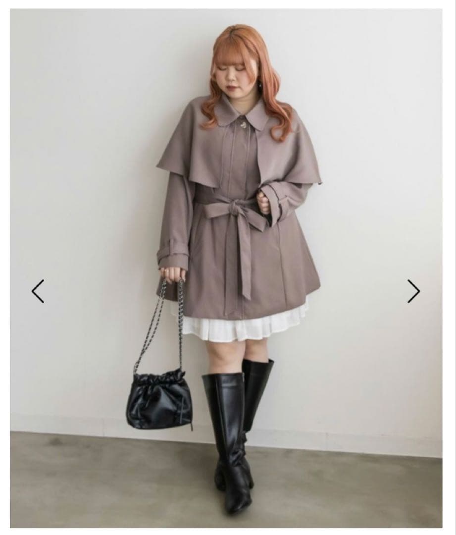 新品未使用 CLETTEオリジナル★ケープカラーミドルトレンチコート 4L