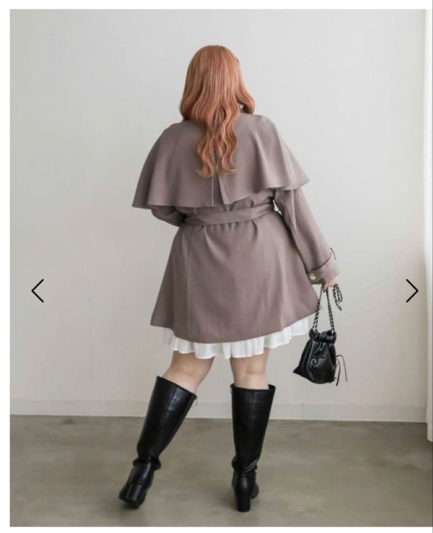 新品未使用 CLETTEオリジナル★ケープカラーミドルトレンチコート 4L