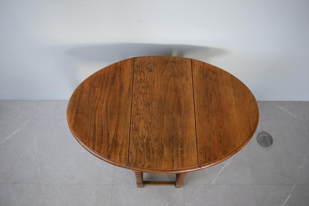 英国アンティーク木製ゲートレッグテーブル/ダイニング机バタフライ(91-148)