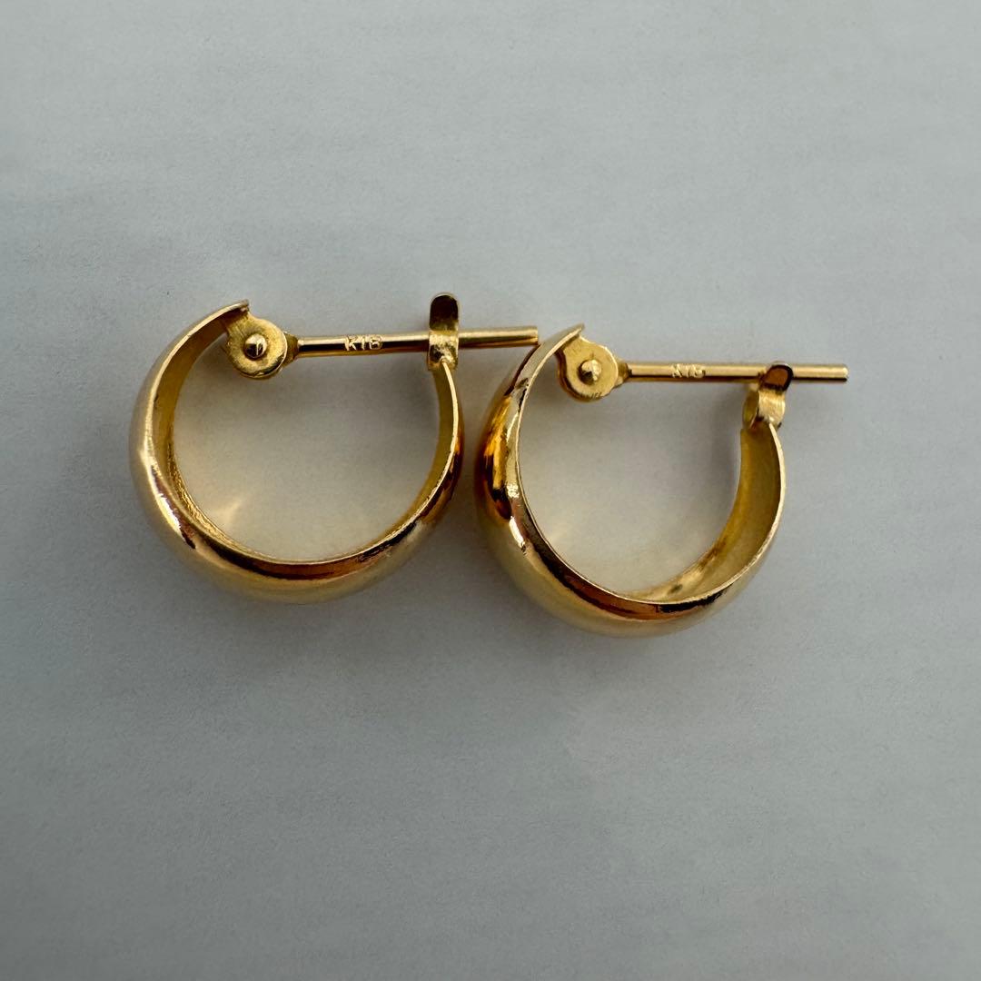 K18YG フープピアス ムーンピアス イエローゴールド 楽天ジュエリー