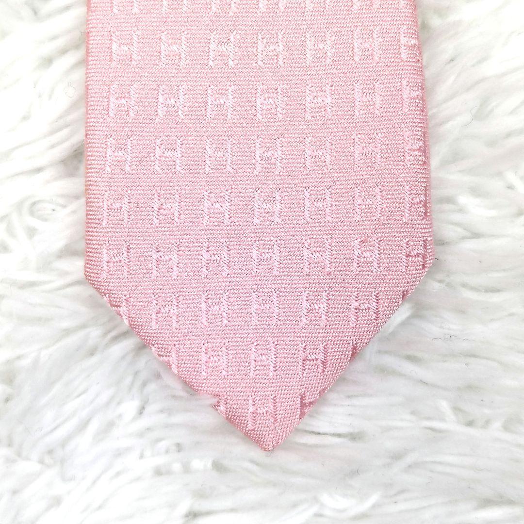 ✨️美品✨️ HERMES エルメス ファソネ ネクタイ シルク ピンク H柄