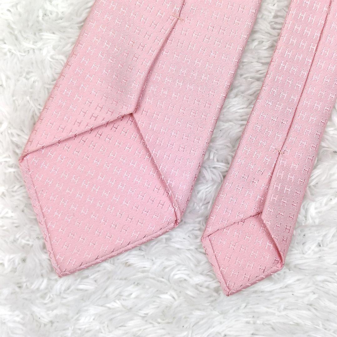 ✨️美品✨️ HERMES エルメス ファソネ ネクタイ シルク ピンク H柄