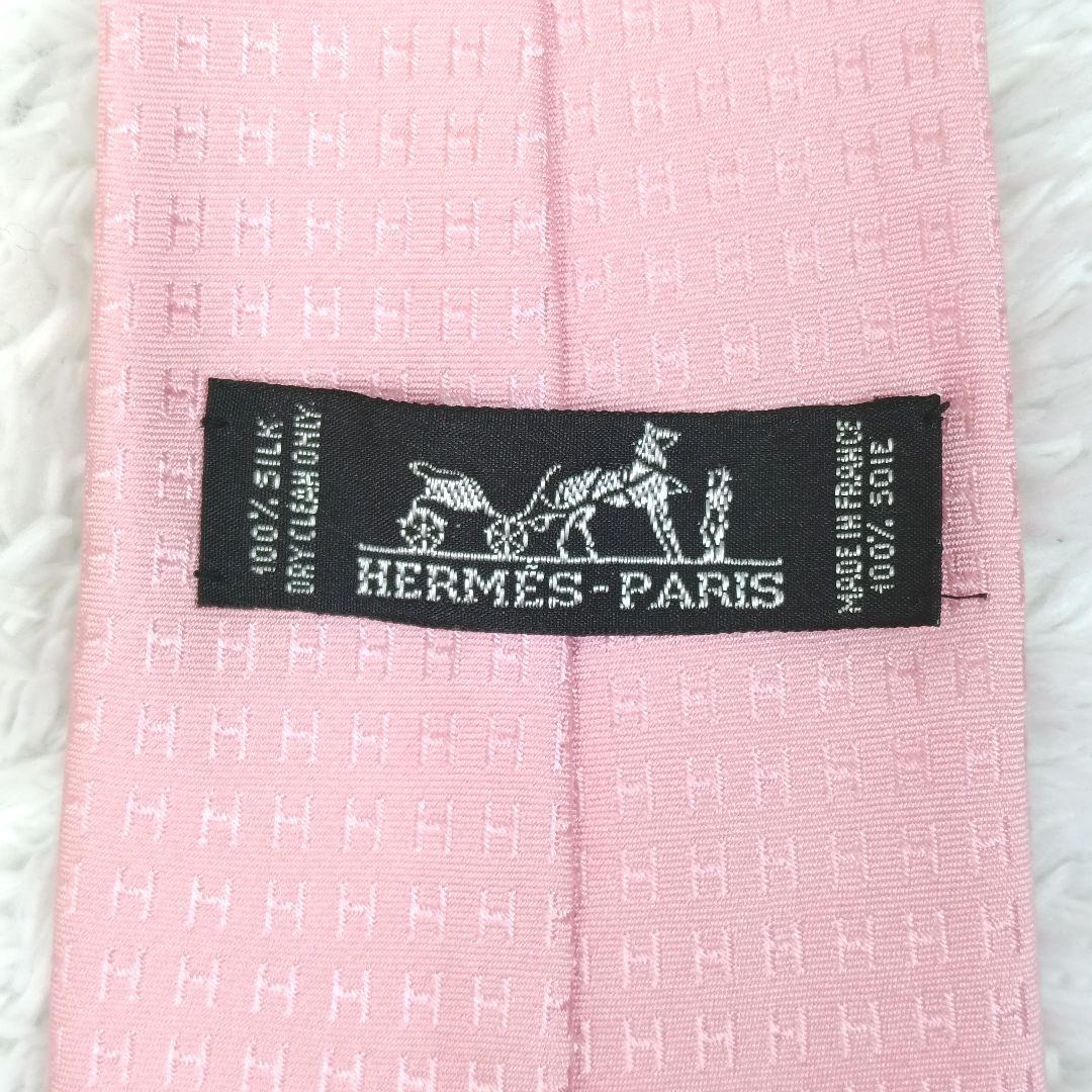 ✨️美品✨️ HERMES エルメス ファソネ ネクタイ シルク ピンク H柄