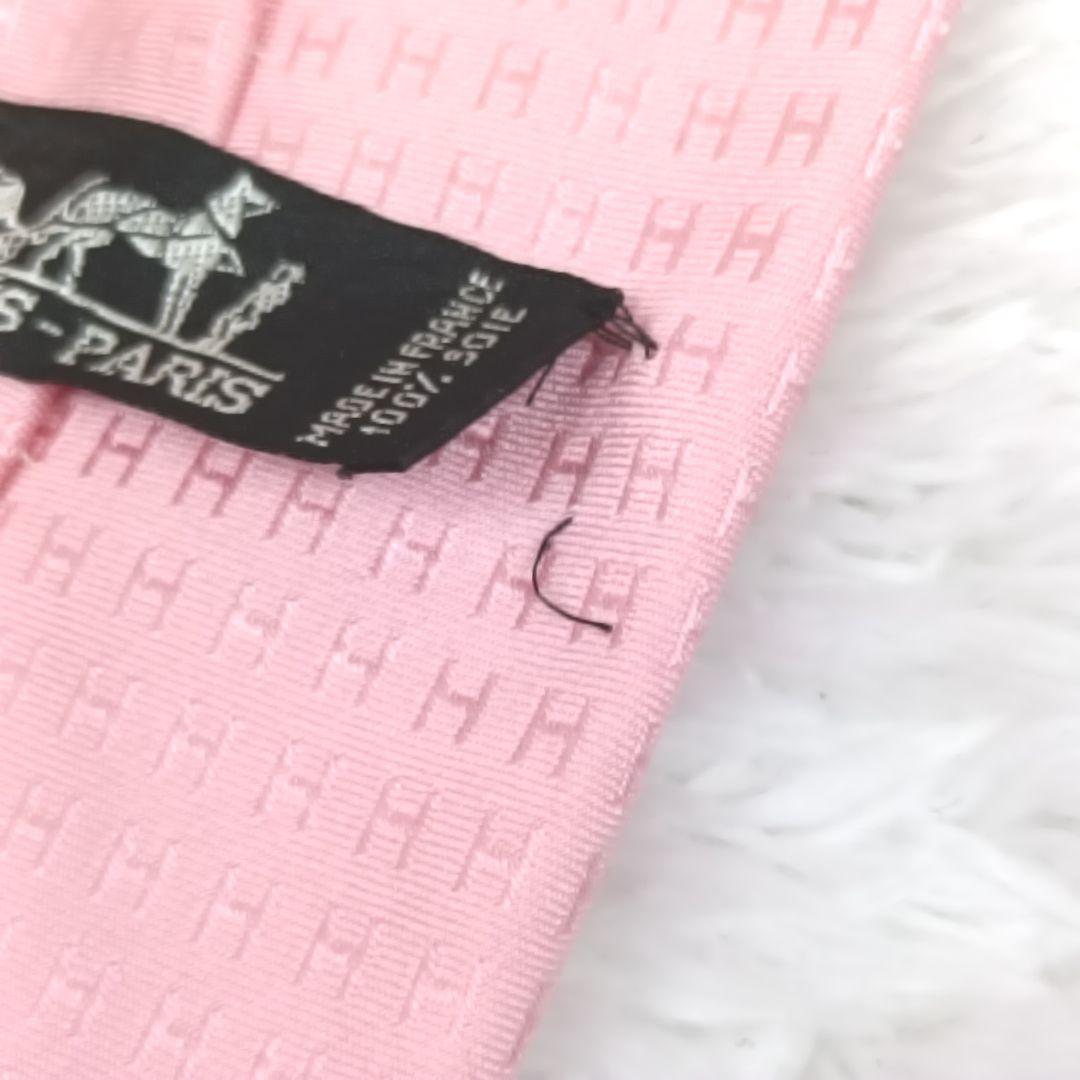 ✨️美品✨️ HERMES エルメス ファソネ ネクタイ シルク ピンク H柄