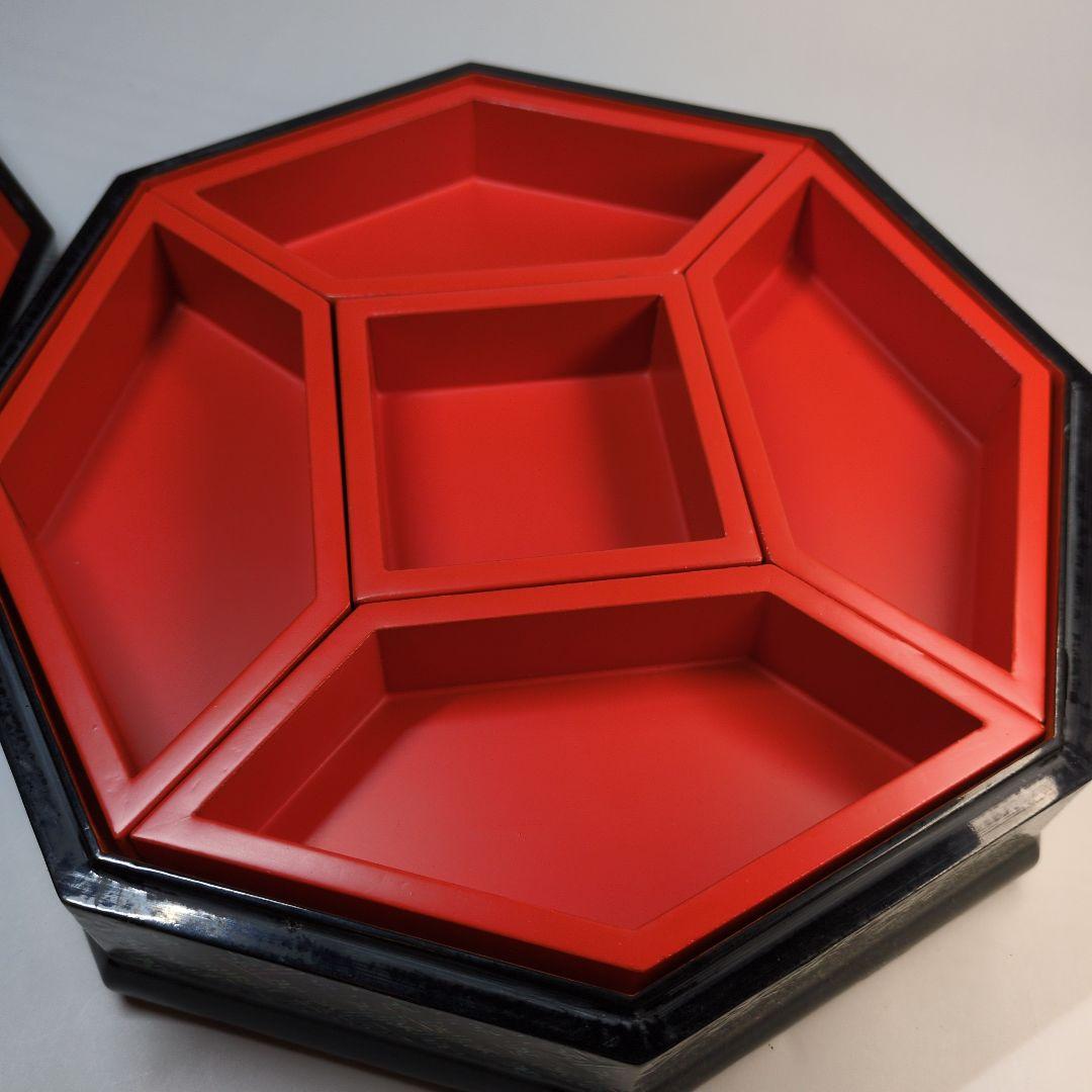 螺鈿　八角箱　重箱　年代物　韓国螺鈿　李朝螺鈿　アンティーク　骨董