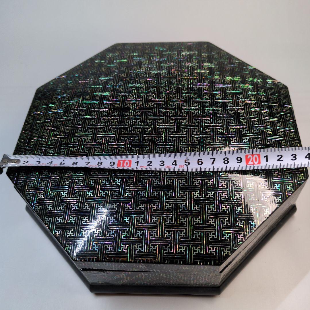螺鈿　八角箱　重箱　年代物　韓国螺鈿　李朝螺鈿　アンティーク　骨董