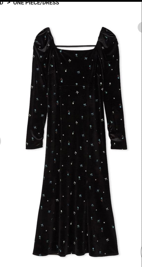 新品未使用FRAY I.D ベロアナローワンピース　ブラック