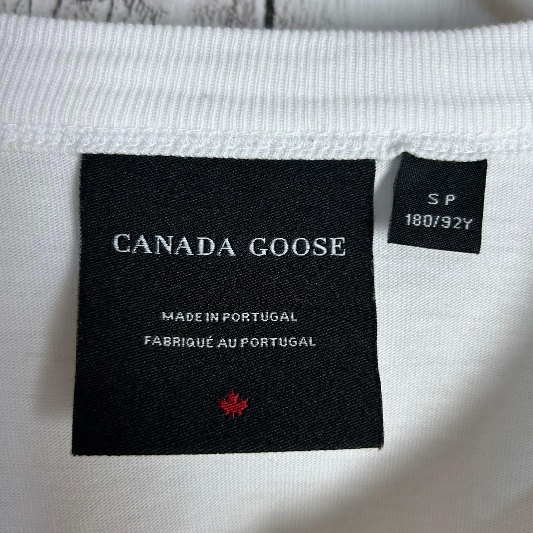 303【美品】カナダグース☆袖ワッペン入り長袖Tシャツ ロンＴ ホワイト