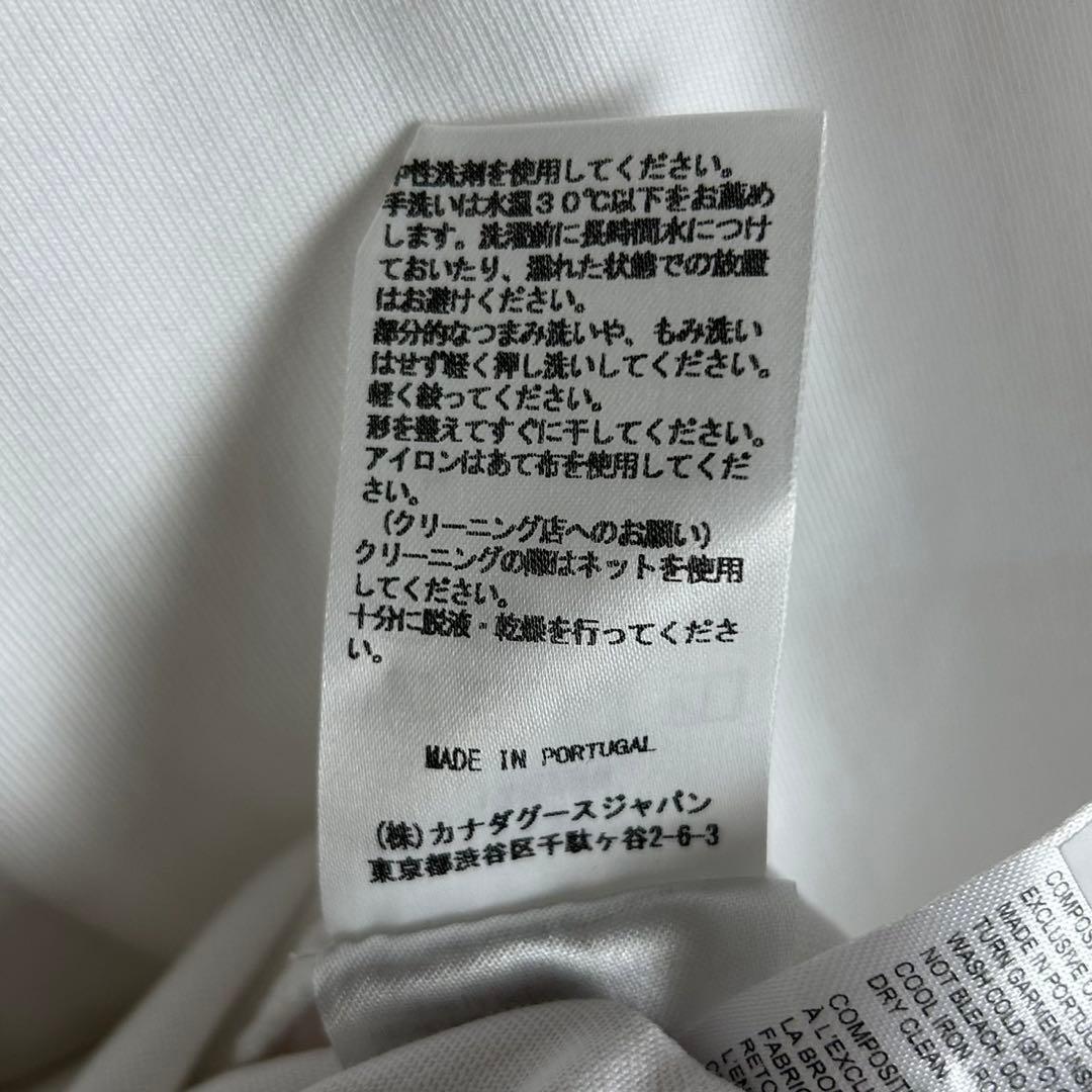 303【美品】カナダグース☆袖ワッペン入り長袖Tシャツ ロンＴ ホワイト