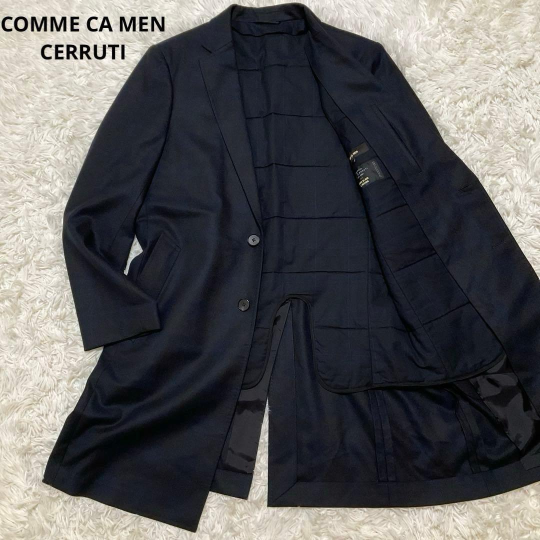 美品⭐︎コムサメン ライナー付ウールチェスターコート チェルッティ 紺 L