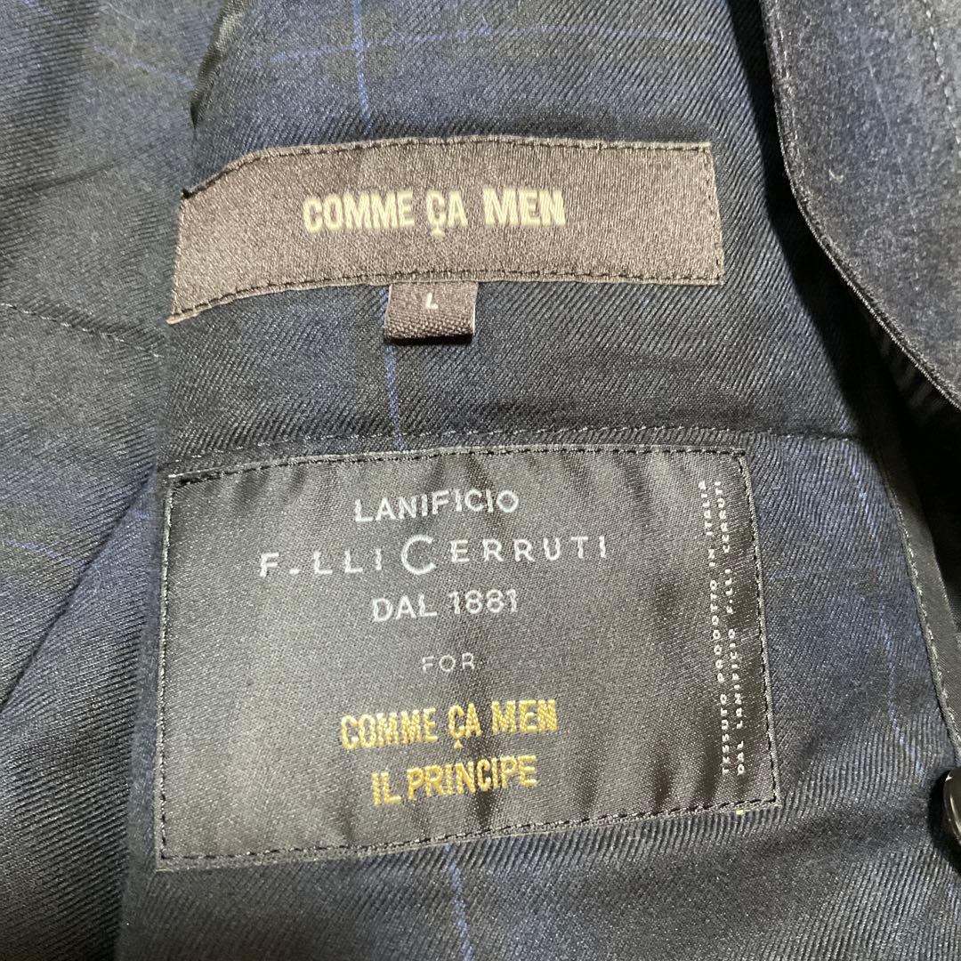 美品⭐︎コムサメン ライナー付ウールチェスターコート チェルッティ 紺 L