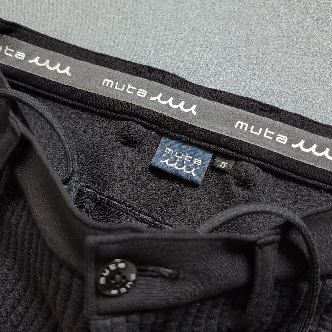 【未使用に近い】ムータマリンゴルフ　ストレッチ　切替しパンツ　M 黒