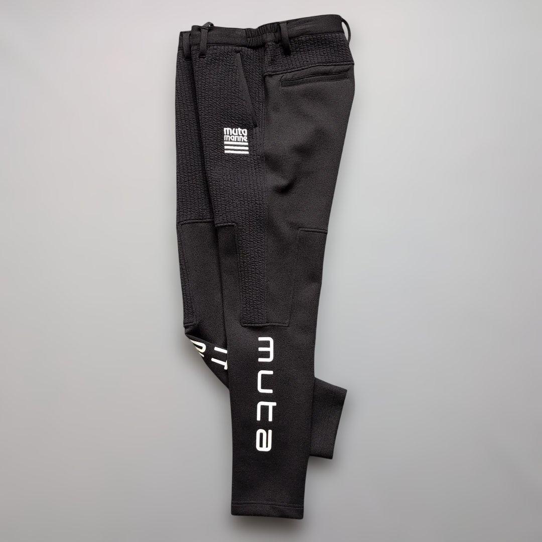 【未使用に近い】ムータマリンゴルフ　ストレッチ　切替しパンツ　M 黒