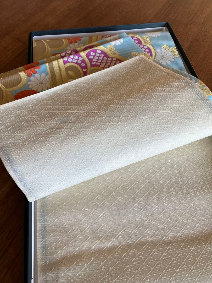 成人式に　正絹 振袖用袋帯　ブルー　水流に花文　丸勇